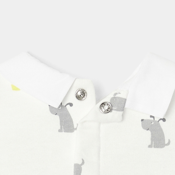 Jacadi White and Gray Dog Print Footies One Piece - Picture 9 of 9